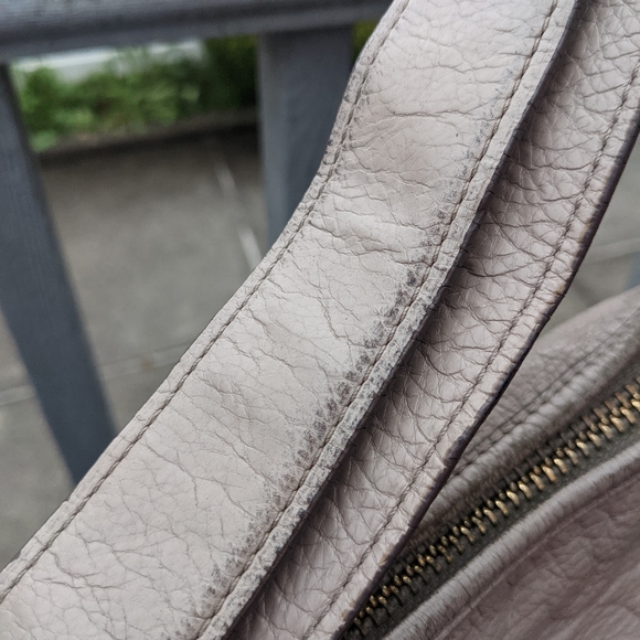 Coach Convertible Gray Legacy Embossed Leather Tassel Duffle Shoulder Bag - Picture 3 of 6